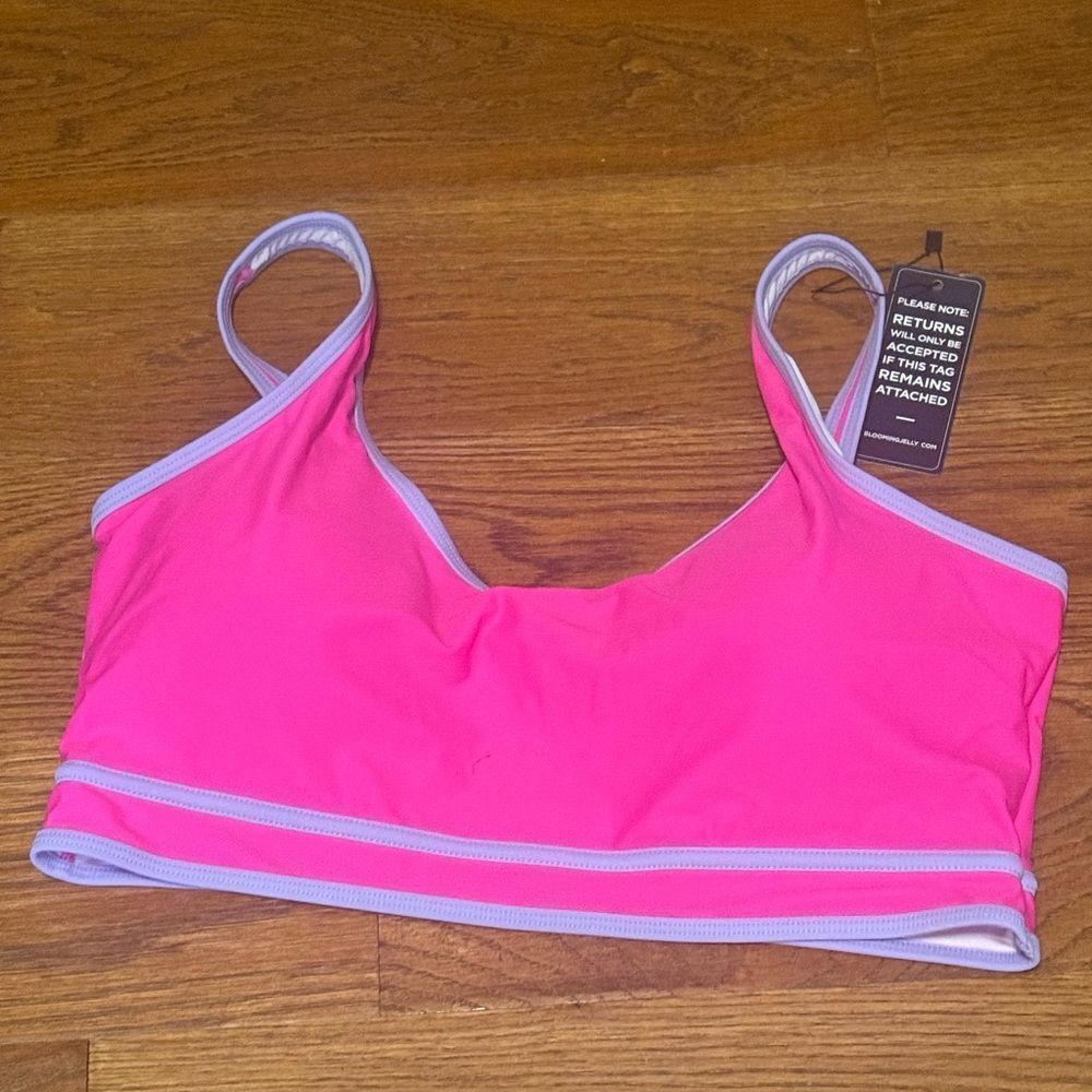NWT Blooming Jelly size XL padded hot pink swim top